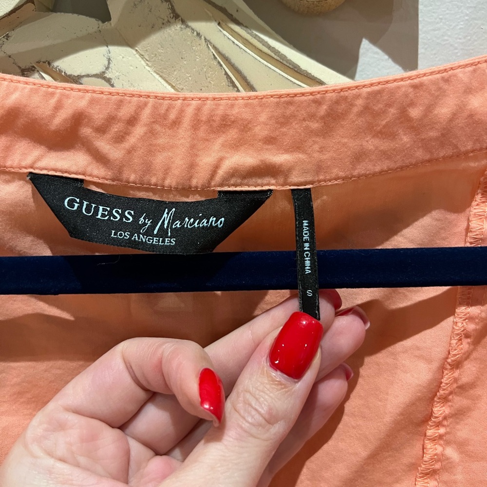 Guess by Marciano Coral/Peach Off-Shoulder Blouse - Picture 5 of 6